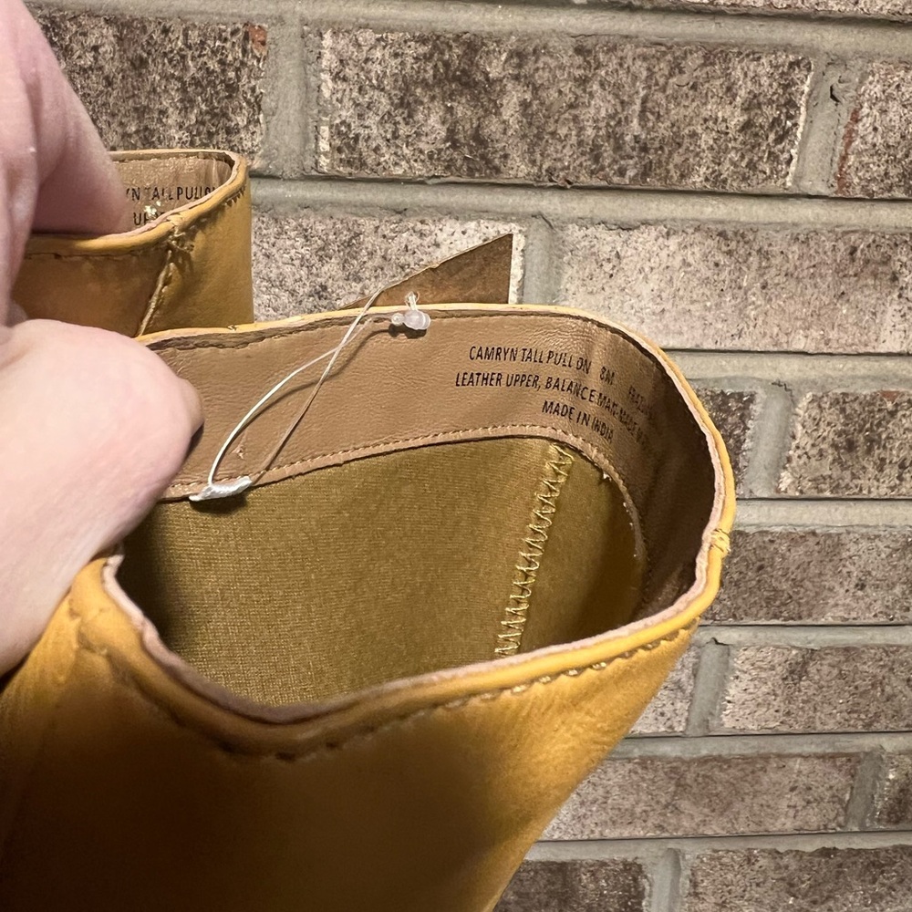 Classic Tall Leather Riding Boots - Mustard - Picture 12 of 12